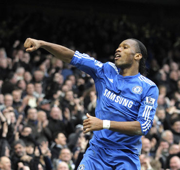 Drogba scored two goals against West Ham