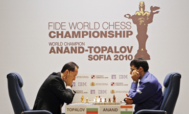 Anand faces Topalov at the FIDE World Chess Championship match in Sofia