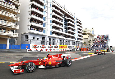 Felipe Massa negotiates a bend during the Monaco F1 Grand Prix