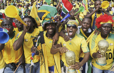 South African fans ahead of a friendly match