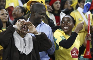 South African fans during a match
