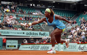 Serena Williams in action against Anastasia Pavlyuchenkova