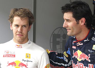Sebastian Vettel (left) and Mark Webber