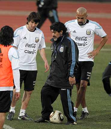 Lionel Messi and Diego Maradona