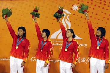 China's women's 4x200m freestyle relay swimming team