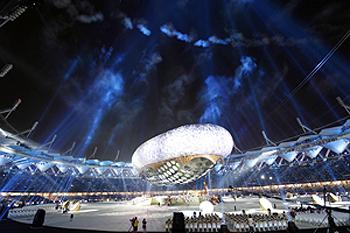 A general view of the J N stadium during the opening ceremony