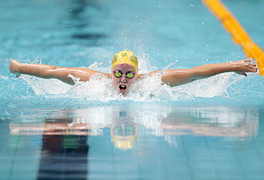 Alicia Coutts of Australia competes in the women's 200m individual medley final