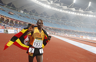 Moses Ndiema Kipsiro after winning his race