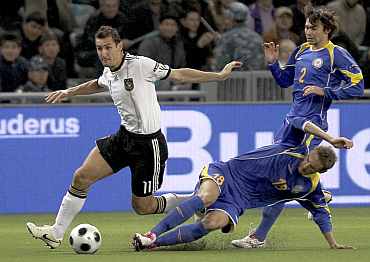 Misolav Klose in action for Germany