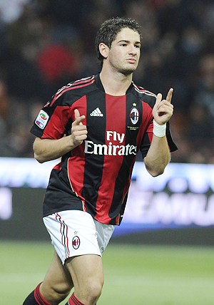 Pato celebrates after scoring against Chievo