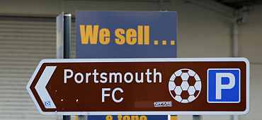 Portsmouth sign board outside the stadium