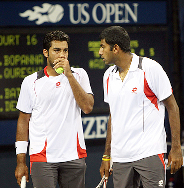 Aisam Qureshi and Rohan Bopanna at the US Open