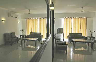 An inside view of an apartment is seen at the games village in New Delhi