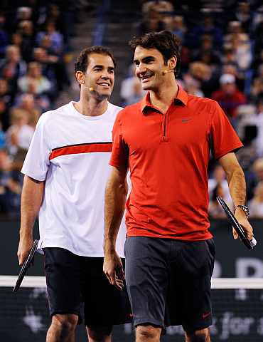 Roger Federer and Pete Sampras