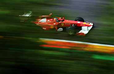 Fernando Alonso drives during the Belgian Formula One Grand Prix
