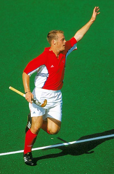 Mark Pearn of Great Britain celebrates his goal