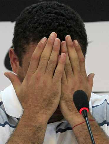 Ronaldo weeps during the press conference