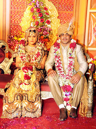 Sushil Kumar with bride Savi