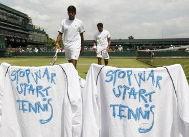 'Stop war, start tennis'