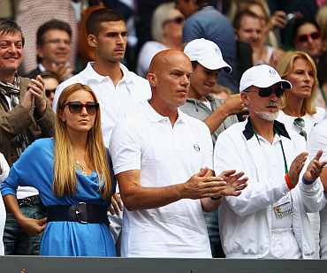 Novak Djokovic's girlfriend Jelena Ristic attends the final round Gentlemen's match