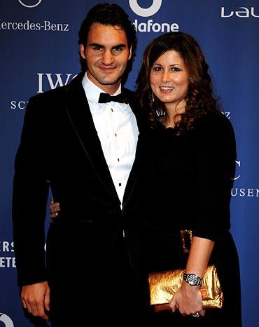 Roger Federer with wife Mirka