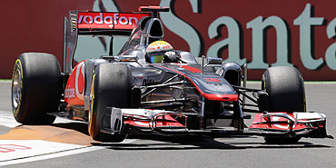 McLaren's Lewis Hamilton in action