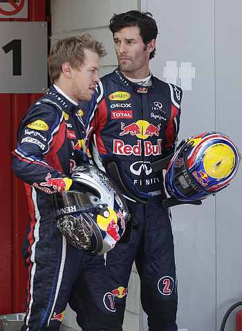 Mark Webber and Vettel