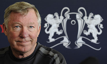 Manchester United's coach Alex Ferguson