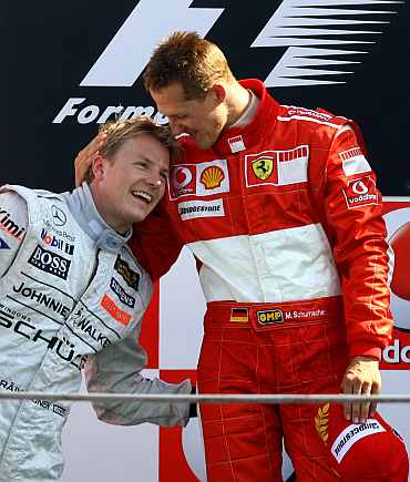 Michael Schumacher and Kimi Raikkonen