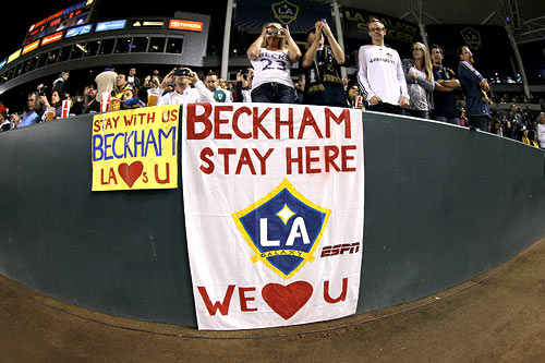 Fans show their support for David Beckham