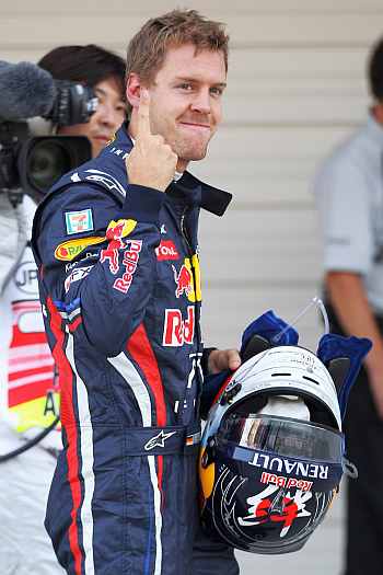 Sebastian Vettel makes his point 15 times over