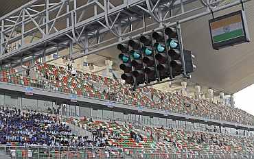 Depressingly empty stands at the Buddh International Circuit