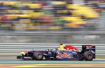 Red Bull's Sebastian Vettel in action