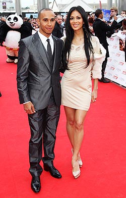 Lewis Hamilton with girlfriend