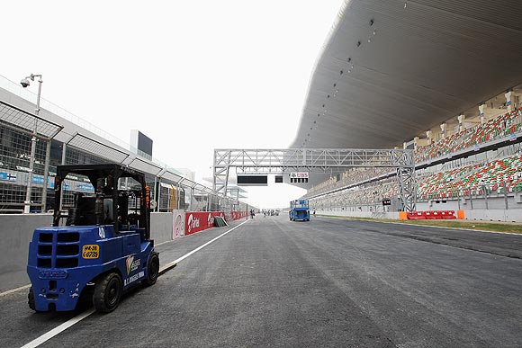 Preparations continue on the Buddh International circuit track