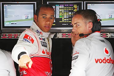 Lewis Hamilton (left) with team principal Martin Whitmarsh