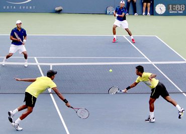 Paes-Bhupathi and Somdev-Conrad battle it out
