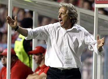 Benfica's coach Jorge Jesus reacts during their Portuguese Premier League soccer match