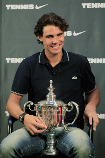Rafael Nadal of Spain, the 2010 U.S. Open Champion, during an appearance at Niketown on September 14, 2010 in New York City