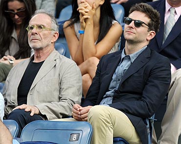 Bradley Cooper (right) and Ron Rifkin at the US Open men's final