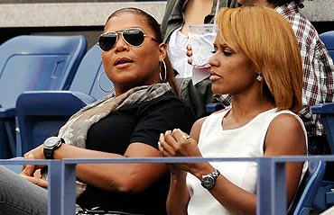 Queen Latifah at the US Open women's final between Serena Williams and Samantha Stosur