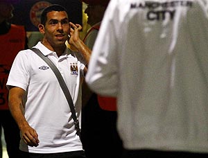 Carlos Tevez after Manchester City's Champions League match against Bayern