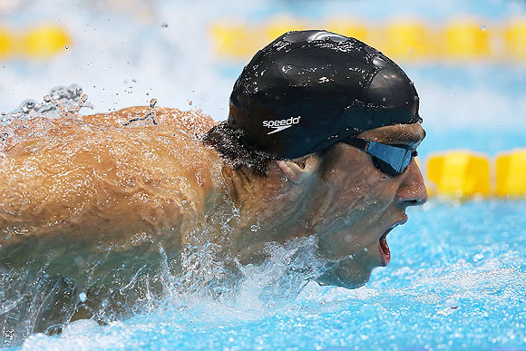 Michael Phelps of the United States competes in the Men's 200m Butterfly final on Tuesday