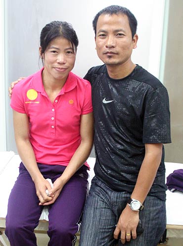 Mary Kom with husband Onler