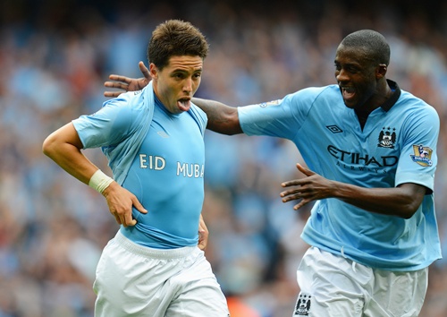 Samir Nasri of Manchester City celebrates