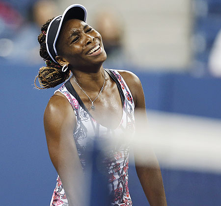 Venus Williams reacts after her loss to Angelique Kerber on Thursday