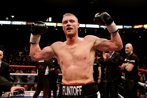 Andrew Flintoff celebrates after victory