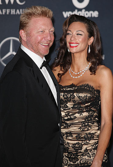 Boris Becker and wife Sharley Kersenberg arrive at the Laureus World Sports Awards