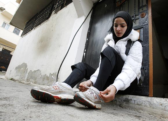 Palestinian runner Worood Maslaha