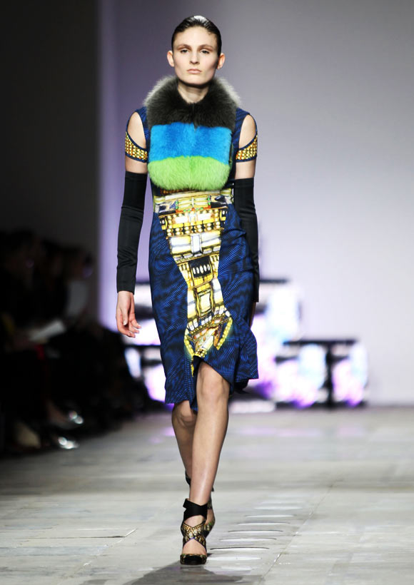 A model walks the runway during the Peter Pilotto show at the London Fashion Week